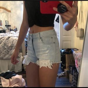 American Eagle Denim Shorts with flower Pockets